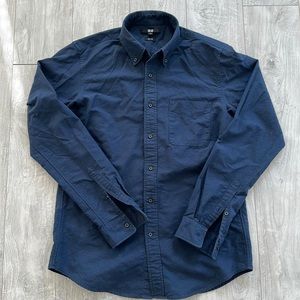 Uniqlo Navy blue long sleeve oxford. Size S. Slim fit